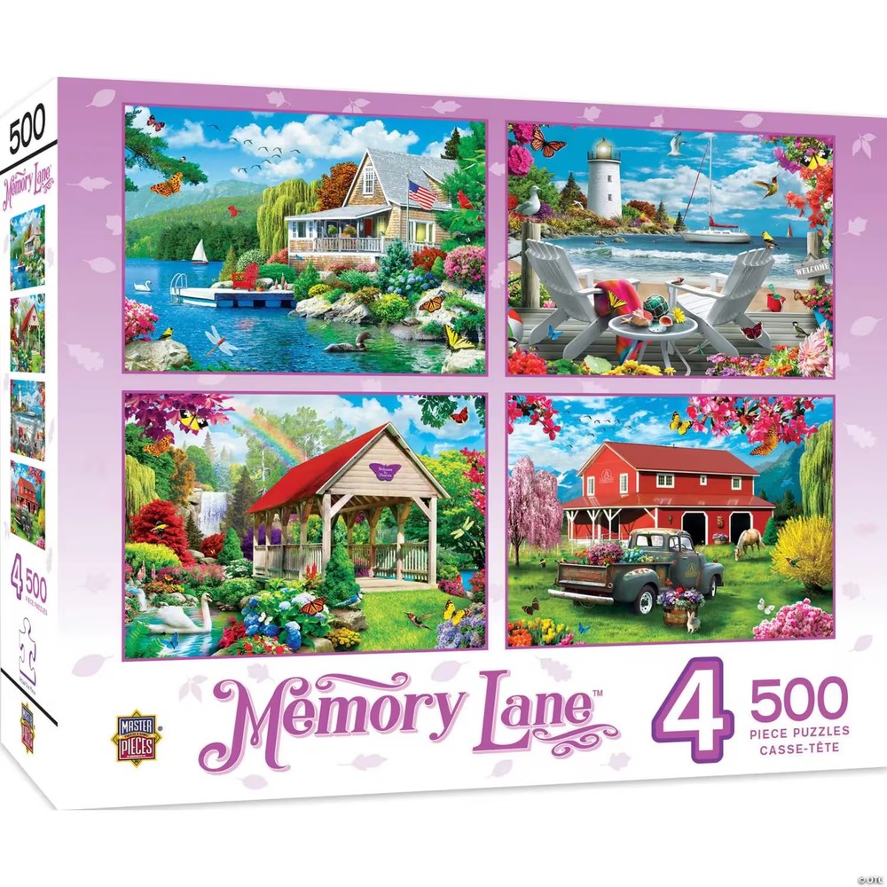 Memory Lane - 500 Piece Jigsaw Puzzles 4 Pack