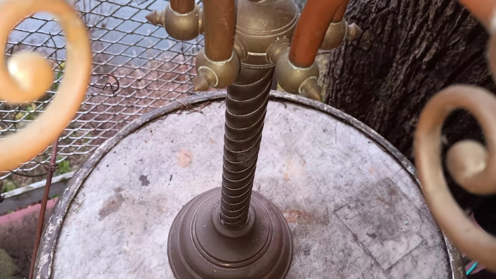 Antique Victorian Copper Half Candelabra Number 2