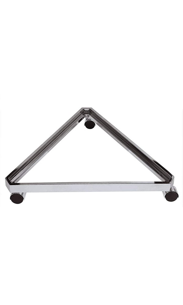 Slat Grid Triangle Tower Display Rack Casters Rolling Castors Chrome 2' x 6 ½' H