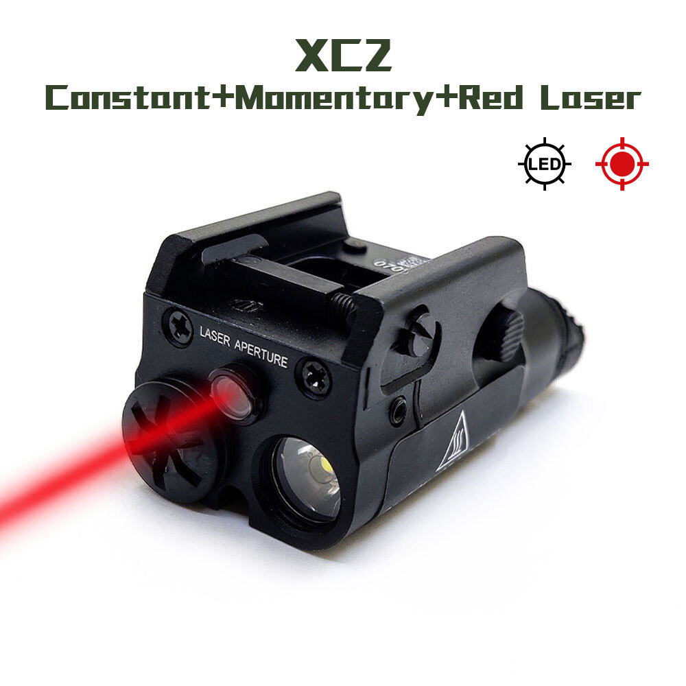 Compact XC-2 Style Weapon Light LED White Flashlight Combo Red Laser Light