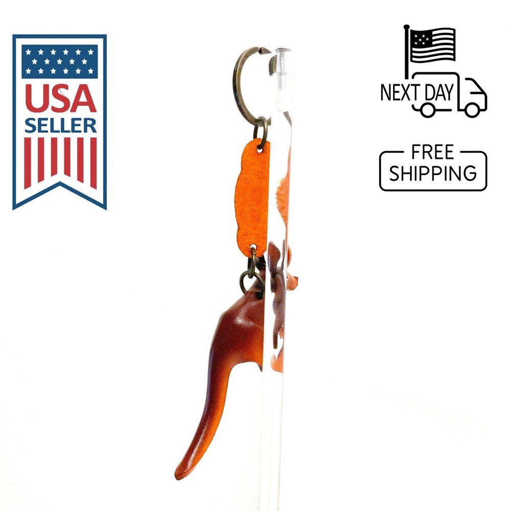 Kangaroo Handmade Leather Keyring