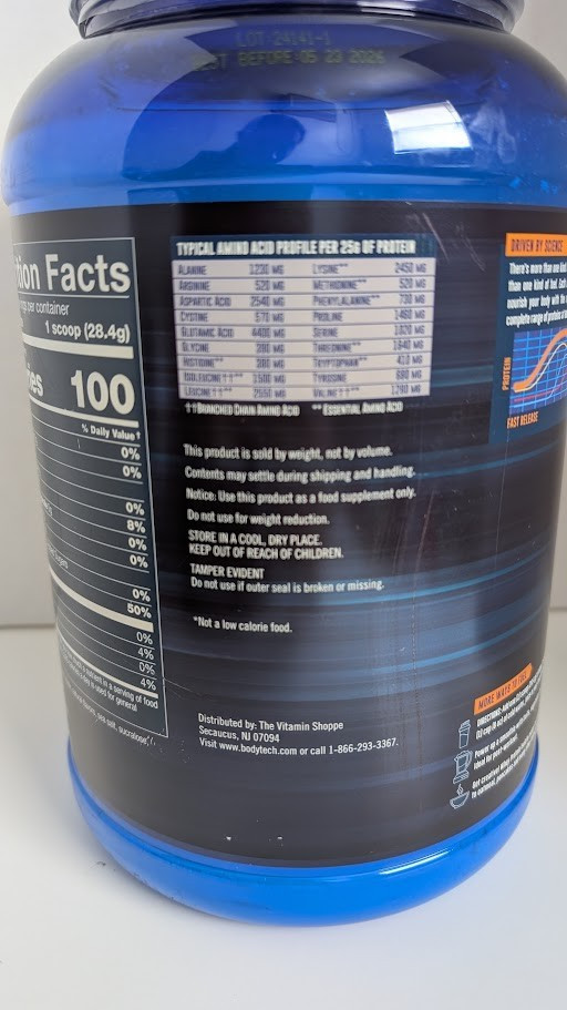 Bodytech Whey Isolate Zero Carb 43 Serving Protein 2.7 LBS