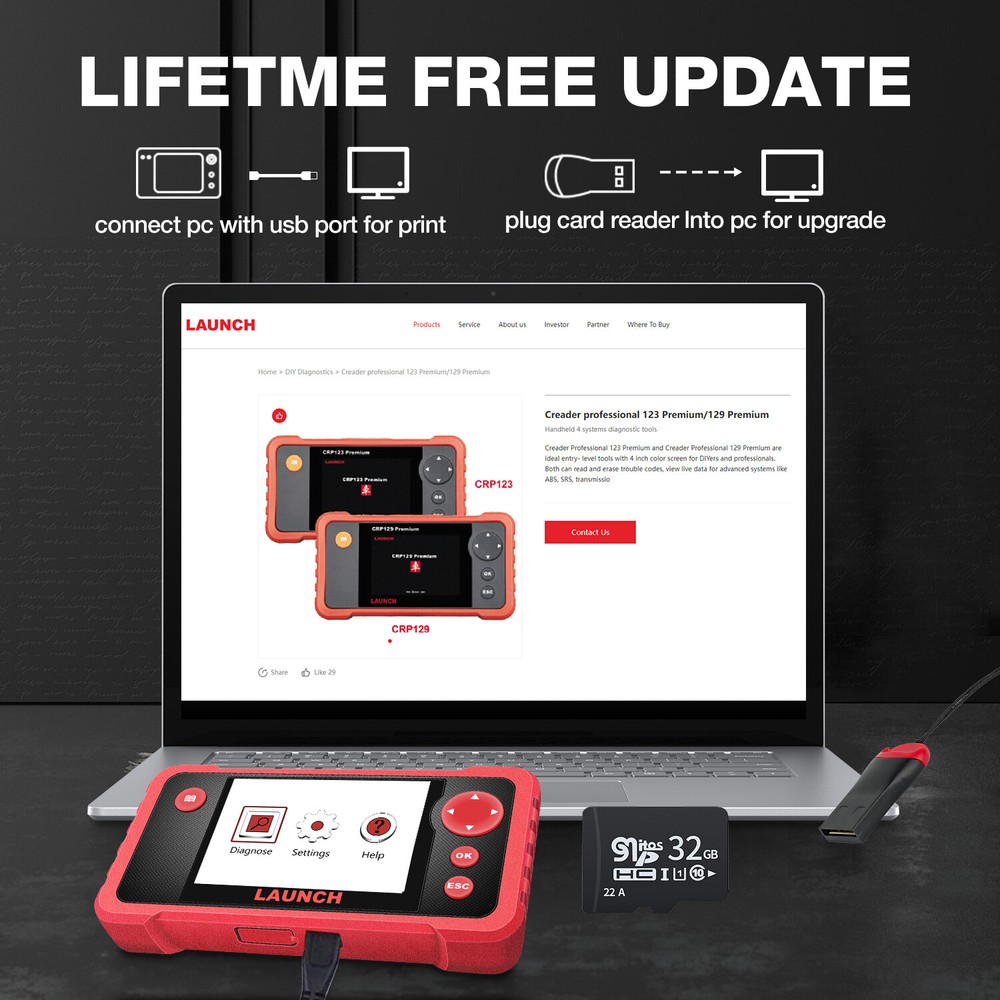 2026 LAUNCH CRP123 OBD2 Scanner ABS SRS Code Reader Engine Car Diagnostic Tool