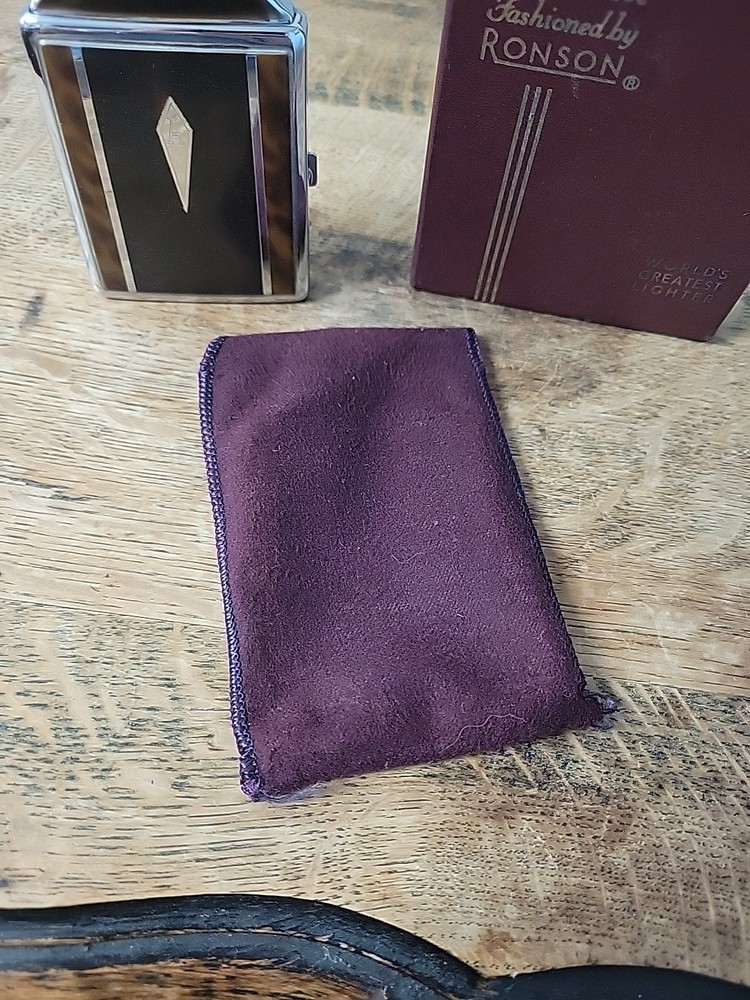 Vintage RONSON Mastercase Cigarette Lighter and Holder w/Original Box Untested.