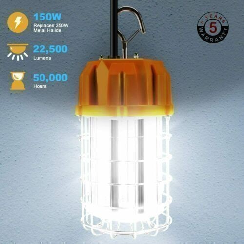 150W LED Temporary Work Light Light Construction Hanging Lamp 5000K Bright Light