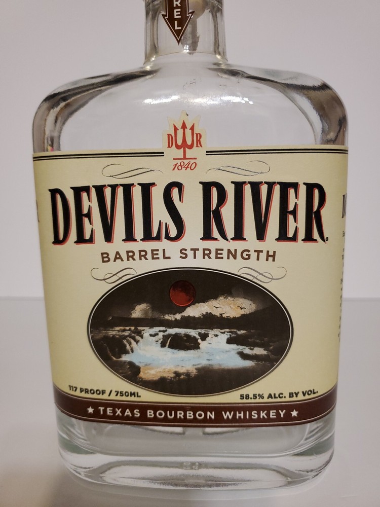 Empty Clear Bottle From Devils River 750ml Heavy Duty 9" Tall