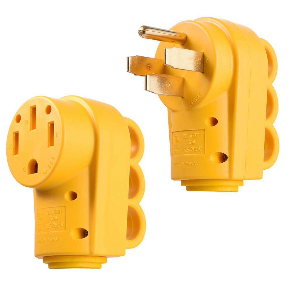 MICTUNING 50 Amp RV Replacement Male Plug - 4 Prong Plug 125/250V Power Adapter