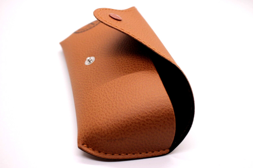 RAY-BAN SNAP BUTTON EYEGLASSES CASE BROWN