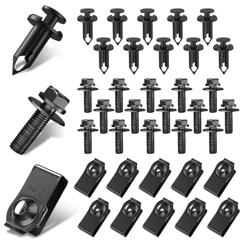 35PCS Engine Under Cover Splash Shield Guard Body Bolts Screws, Front Bumper