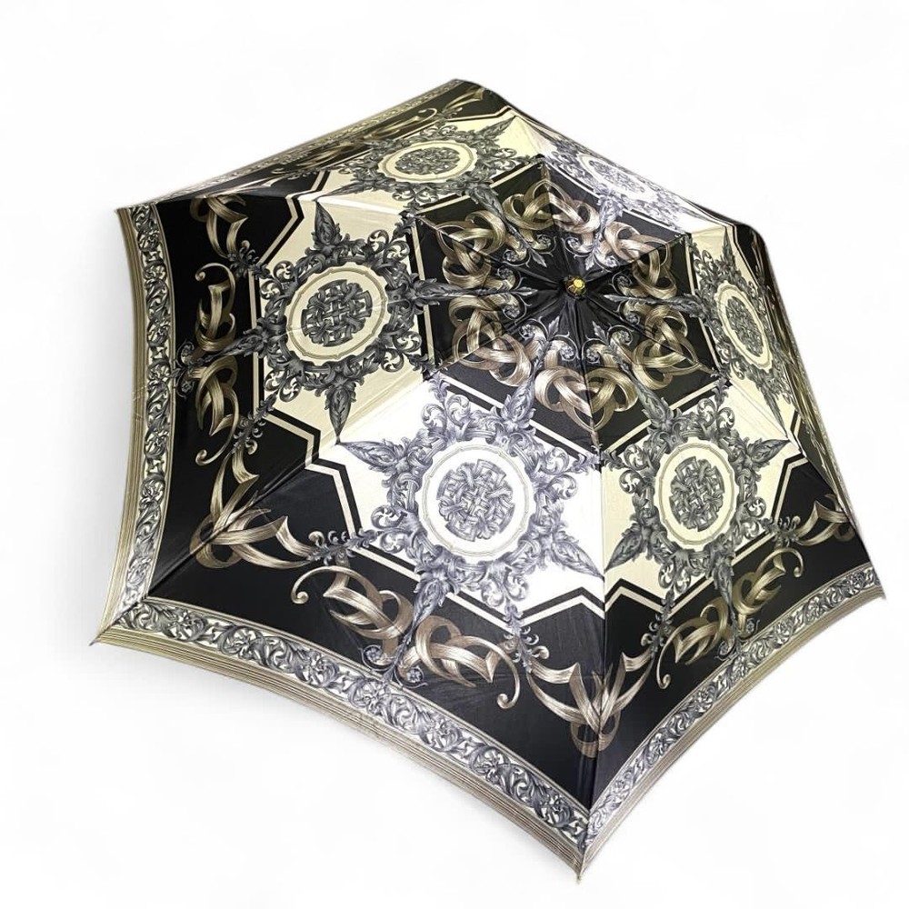Authentic Vintage Gianni Versace Black Baroque pattern foldable umbrella