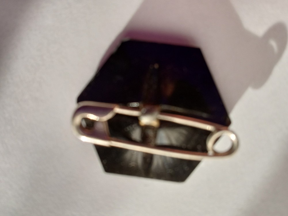 Antique Jet Hexagon Button #1265