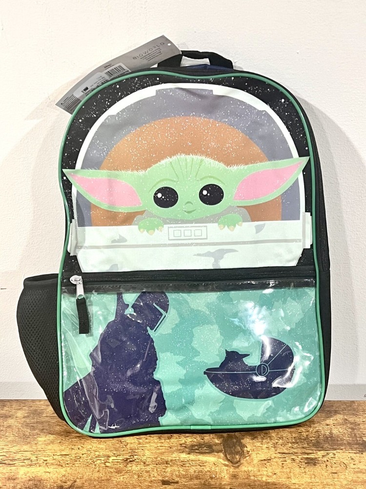 Star Wars The Mandalorian Grogu Multicolor Adjustable Straps School Backpack