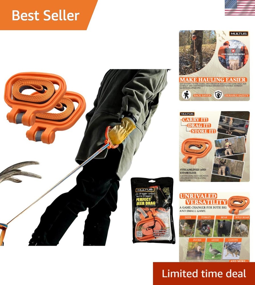 Ultimate Deer Dragging Solution: Heavy-Duty Rope & Safety Strap - 400lb Capacity