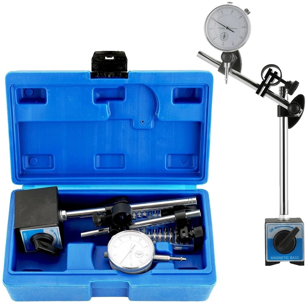 110Lbs Magnetic Base with Fine Adjustment, 0-10mm Range Dial Indicator Magnet...
