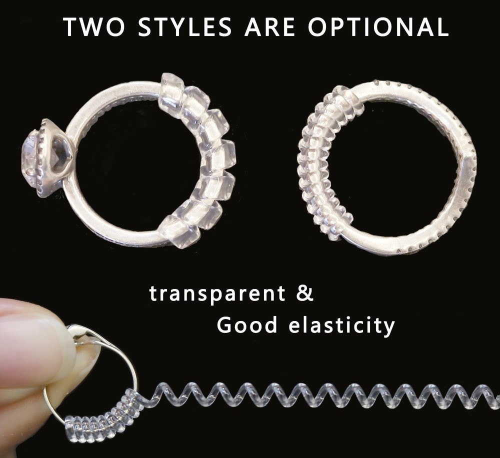 JRONGHE Ring Sizer Adjuster for Loose Rings, 16 Pack 4 Sizes Invisible Ring...