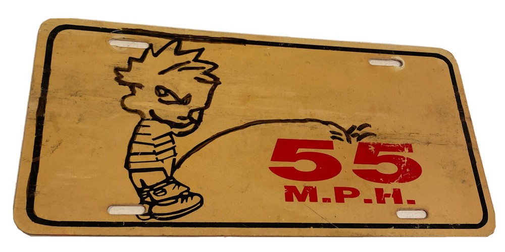 Vintage 55 MPH CAR TAG PLATE