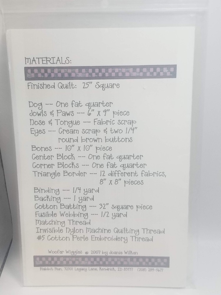 Woofer Wiggles Quilt Pattern by Rabbit Run