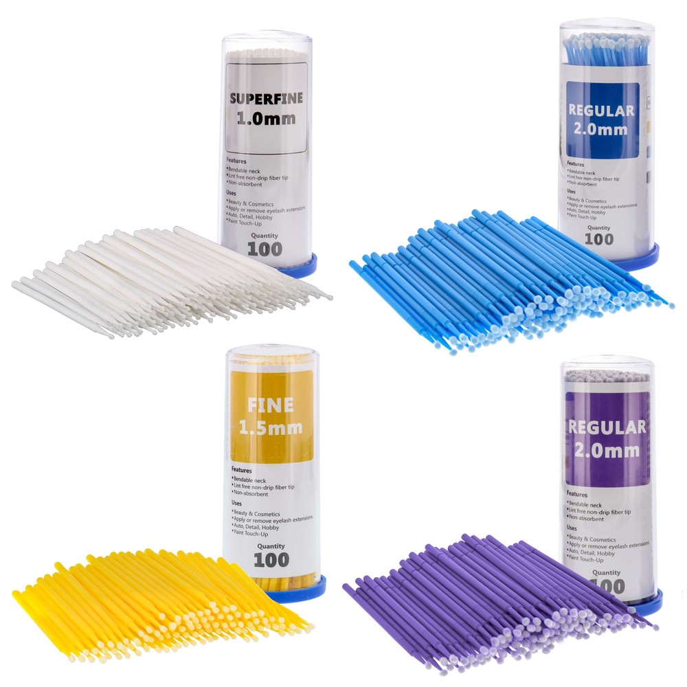 400 Eyelash Extension Micro Brushes, Tip Brush Applicator Sets, Paint Touch Up