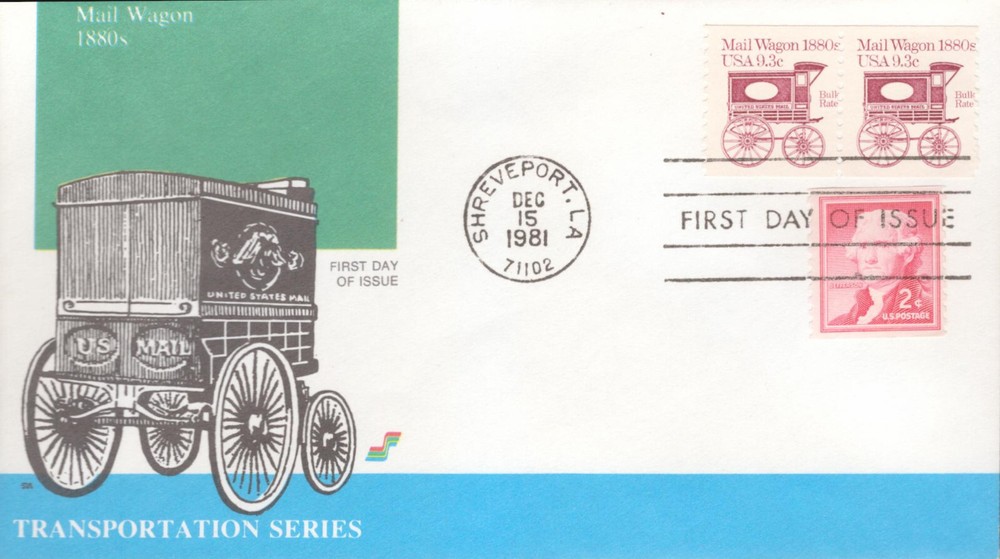 1981 FDC - Scott# 1903 - Mail Wagon Coil - Spectrum Cachet  #A