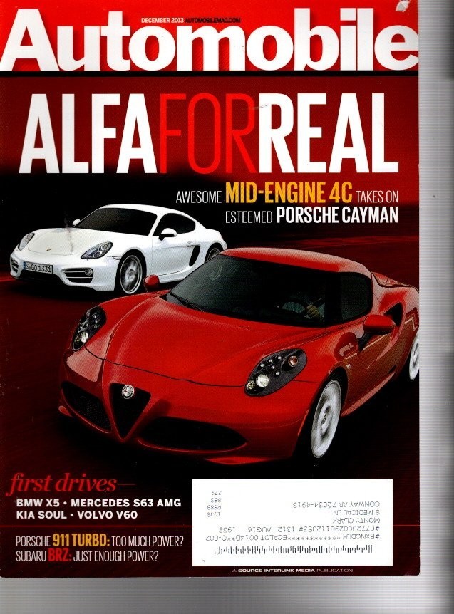 AUTOMOBILE MAGAZINE DEC 2013--Alfa For Real--FREE SHIP