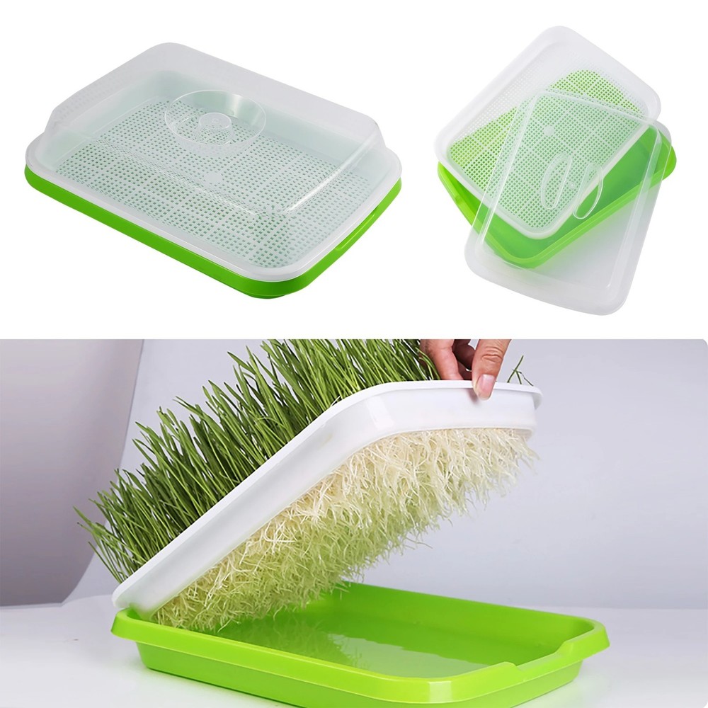 Microgreens Sprouter Tray 2 Layer Hydroponic Growing Kit Garden Tray