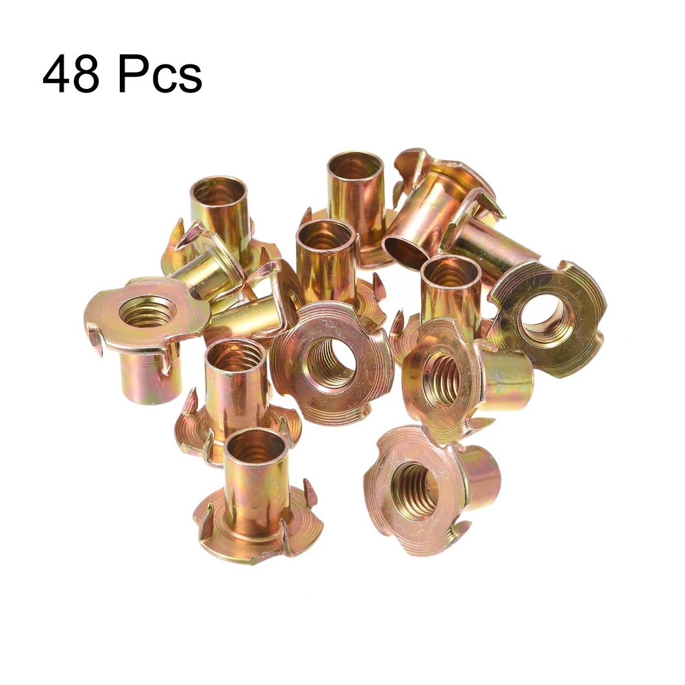M10x18mm T Nuts 4 Rivets T Nut Carbon Steel Threaded Inserts 48pcs