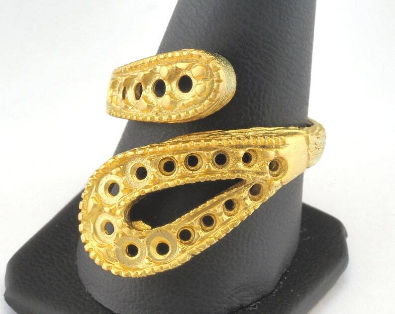 Ring Adjustable Ring Setting - Matt Gold Plated brass (18mm 8US inner size 3148
