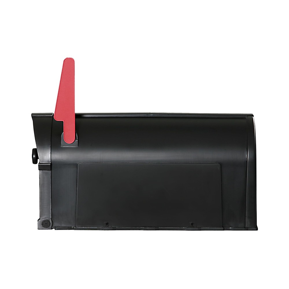 Postal Pro, The Hampton Mailbox, Durable Plastic, Easy to Install, Flag Black