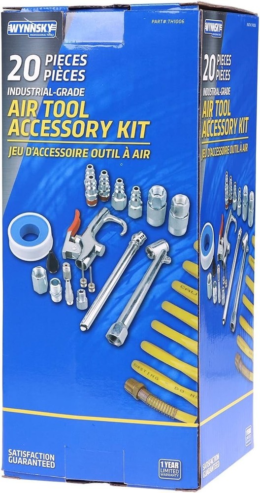 Efficient Air Tool Kit: 200PSI Compressor with 25ft Nylon Hose for All Projects