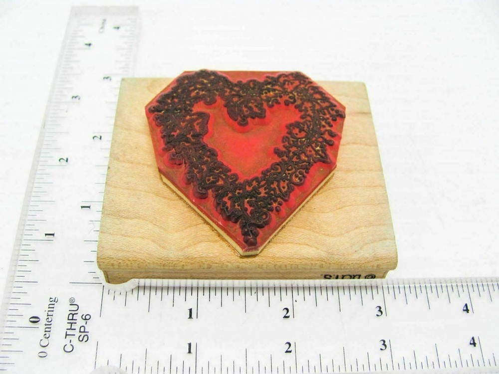 Wreath Heart Rubber Stamp - Stamp Set A23