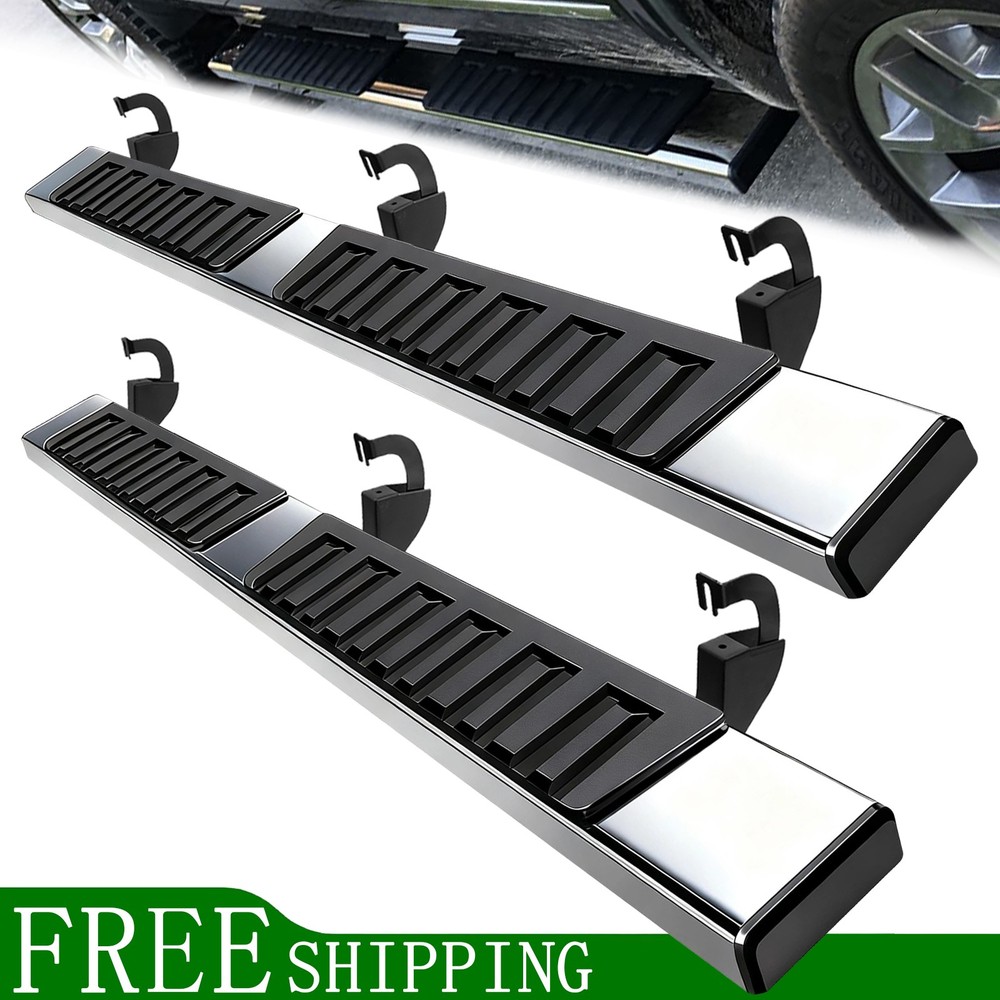 Side Protective For 07-18 Silverado Sierra 1500 Double/Ext Cab 6" Running Board