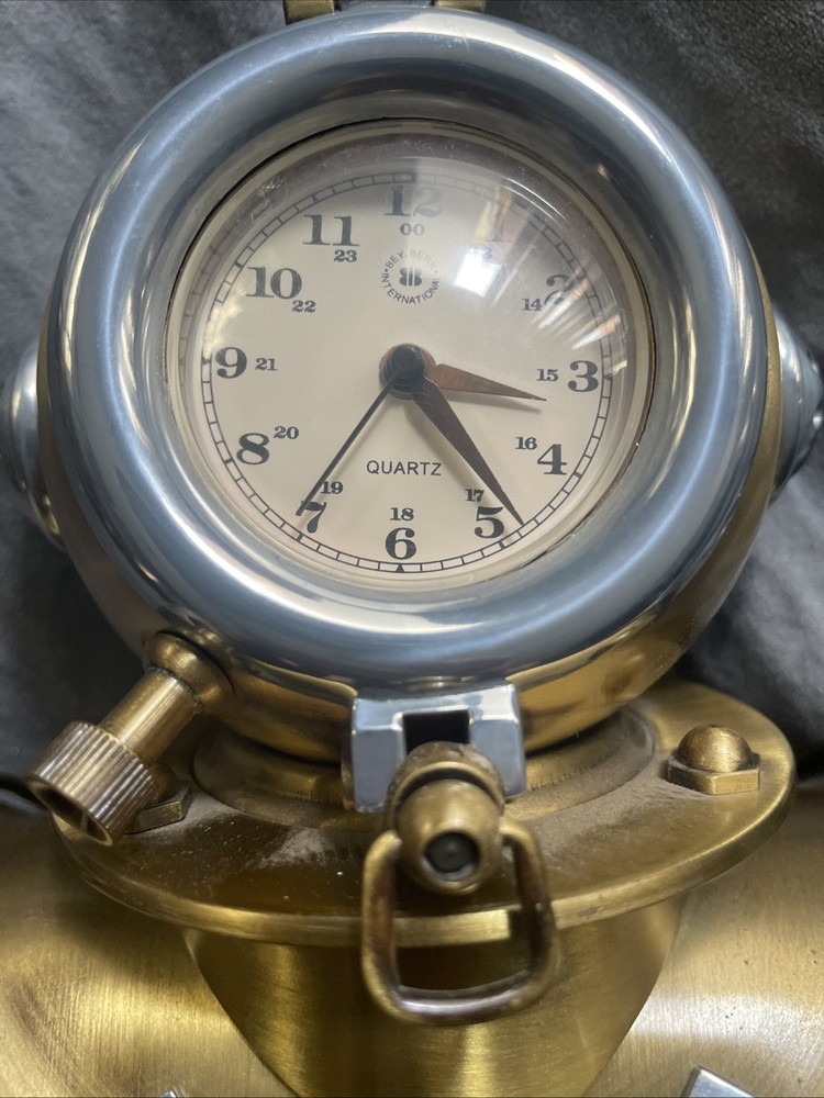 Bey-Berk Copper & Brass Divers Helmet Clock
