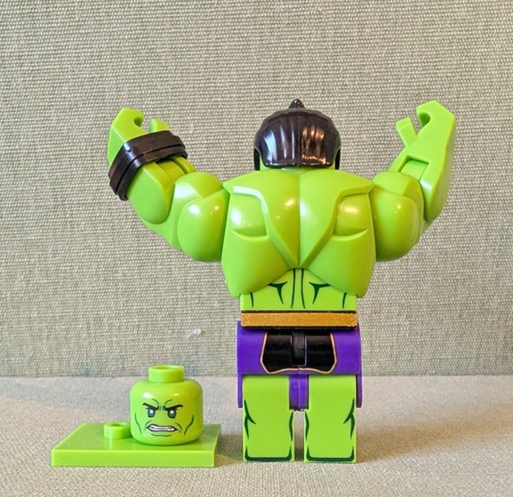 CUSTOM MOC MARVEL HULK Minifigure with Extra Head Piece CUSTOM