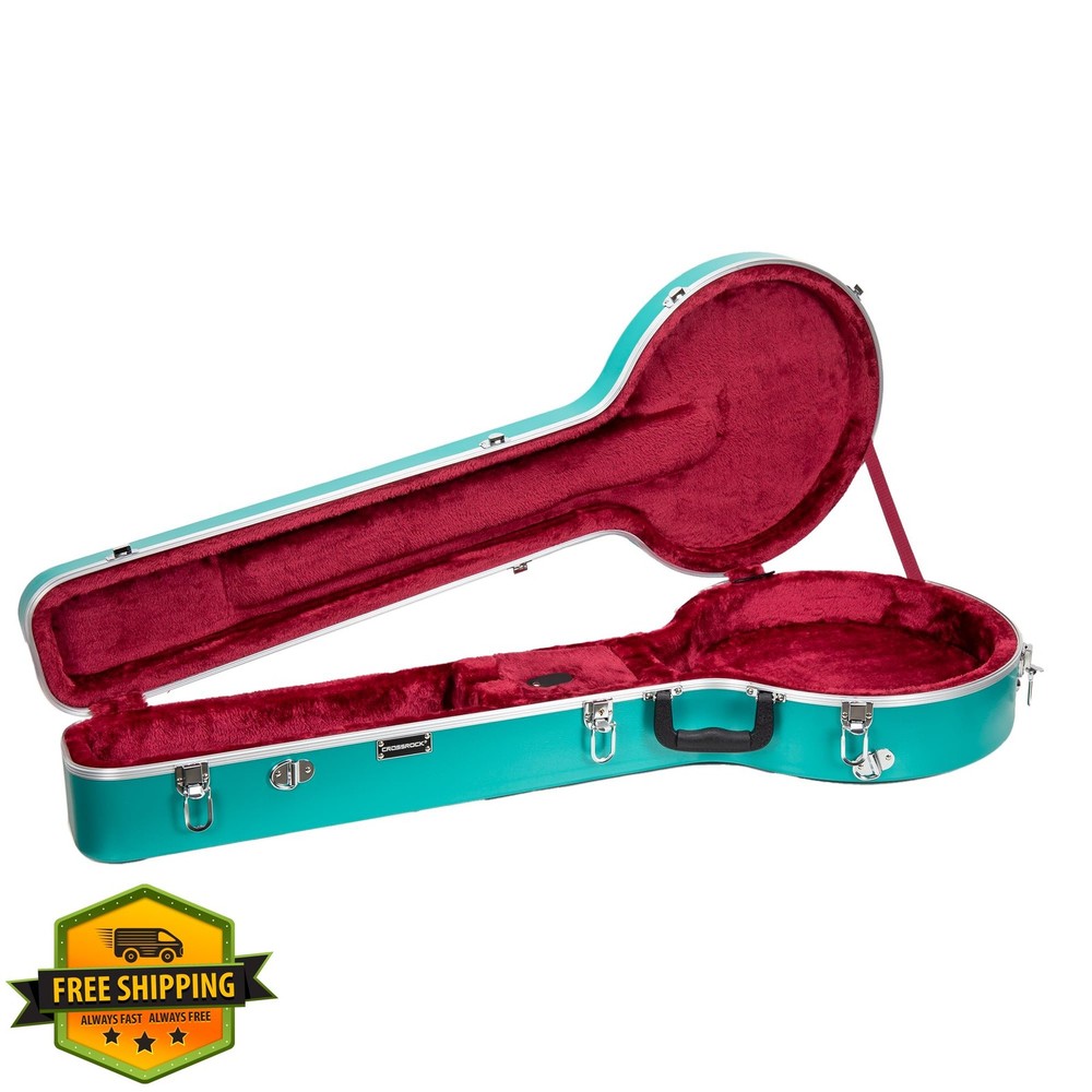 Crossrock Banjo Case, 5-String Resonator/Tenor, Mint Blue, Hardshell