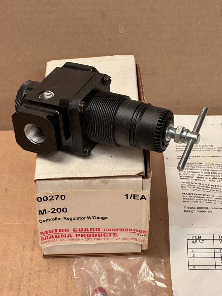 Motor Guard M-200 Controller Air Pressure Regulator 1/2 NPT