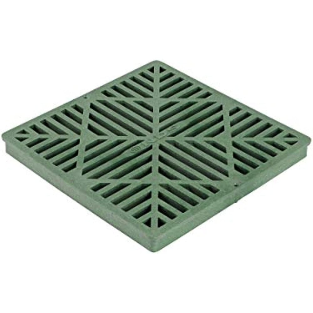 NDS 1212 Square Catch Basin Drain Grate, 12 in, Green