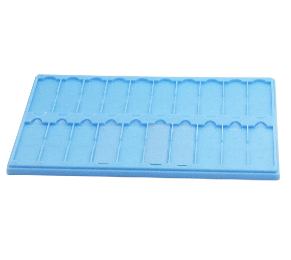 Plastic Microscope Slide Tray; 20 Capacity, Pack Green, Orange, Blue, White