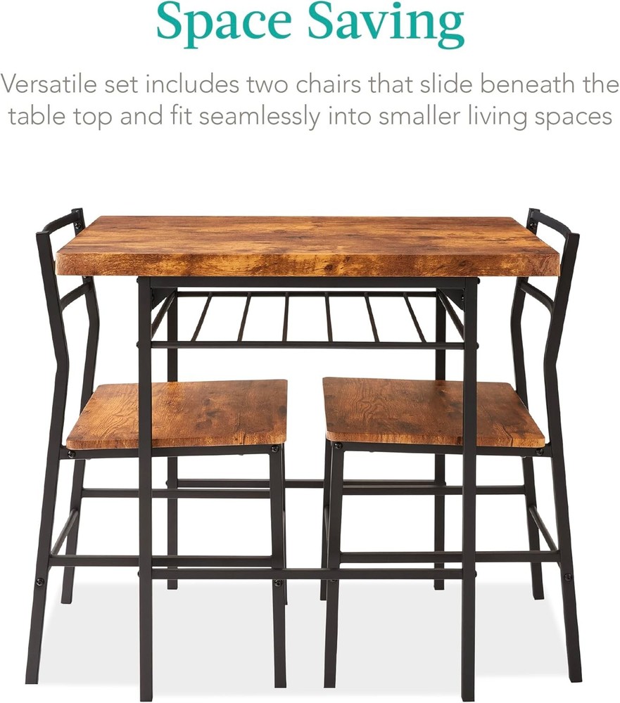 3-Piece Modern Dining Set Space Saving Dinette Kitchen Dining Room Small Space