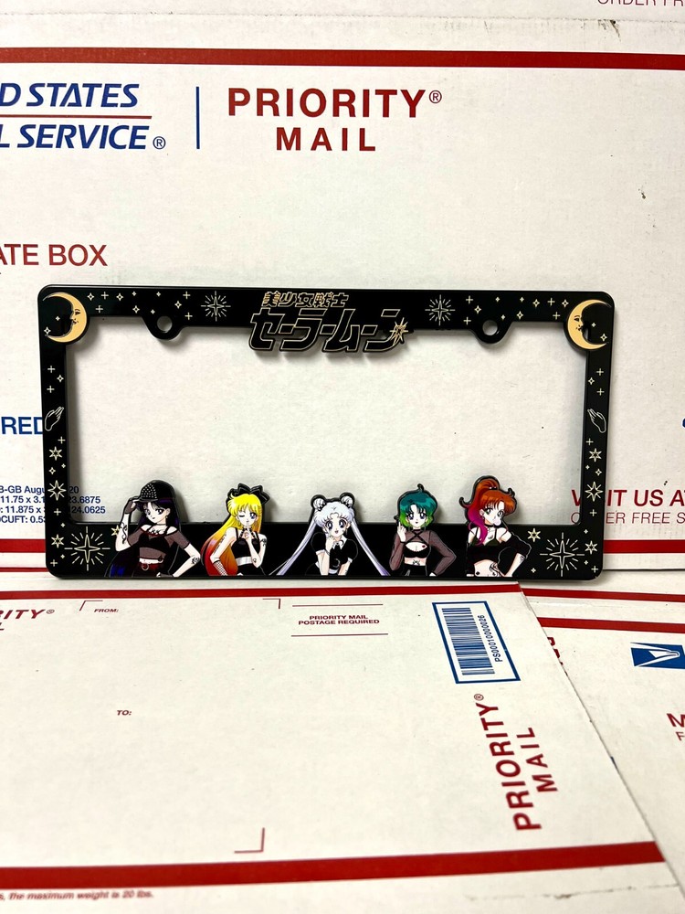 Sailor Moon License Plate Frame with a punk theme