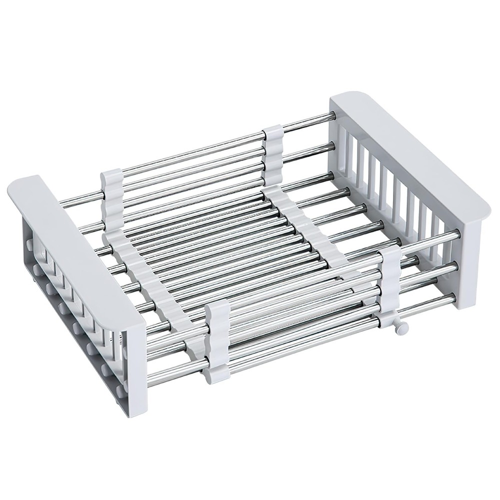 Over Sink Dish Drying Rack, Stainless Steel Drainer for 10.6"-18.5" Sinks (Sq...