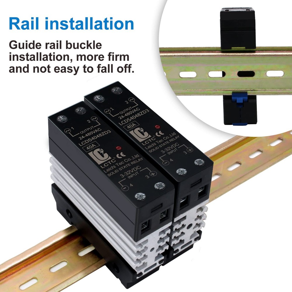 40A DIN Rail DCAC Solid State Relay Heat Sink Input 332V Output 24480V