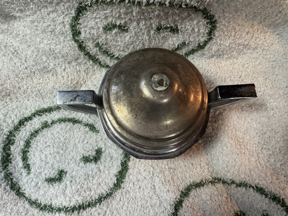 vintage, silver-plated lidded sugar bowl,