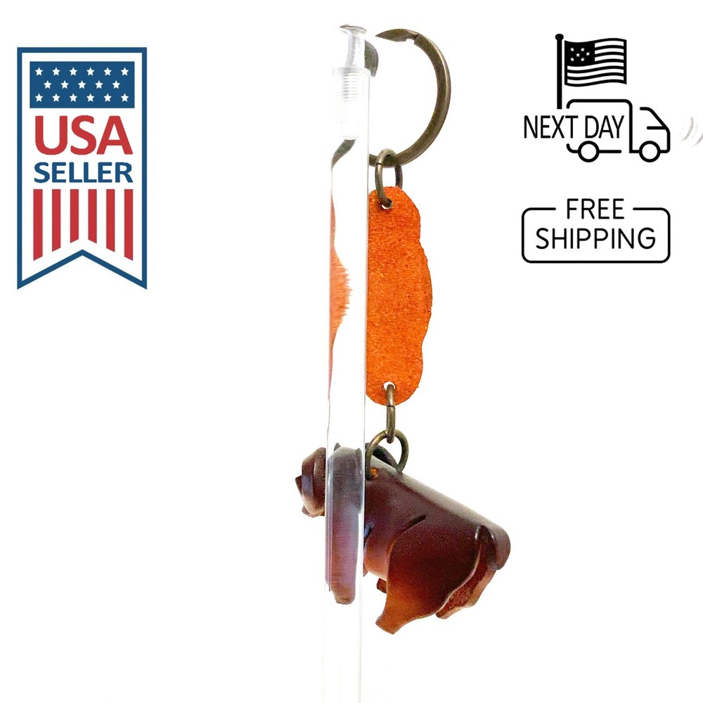 Rambouillet Sheep Handmade Leather Keyring