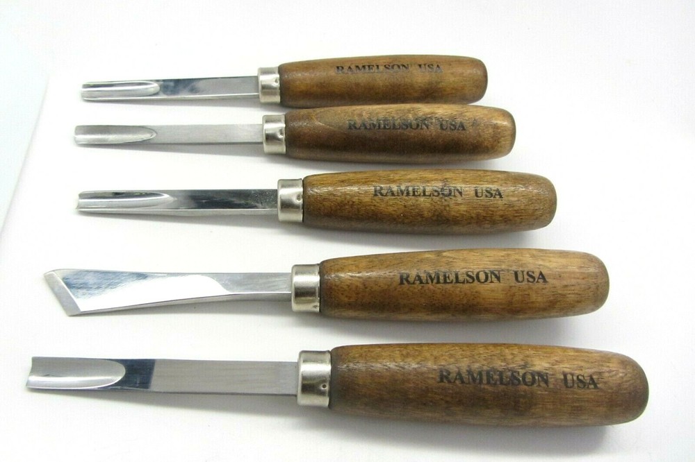 5pc Large Wood Carving Gunsmithing Gouges Tool Set 120 Ramelson USA