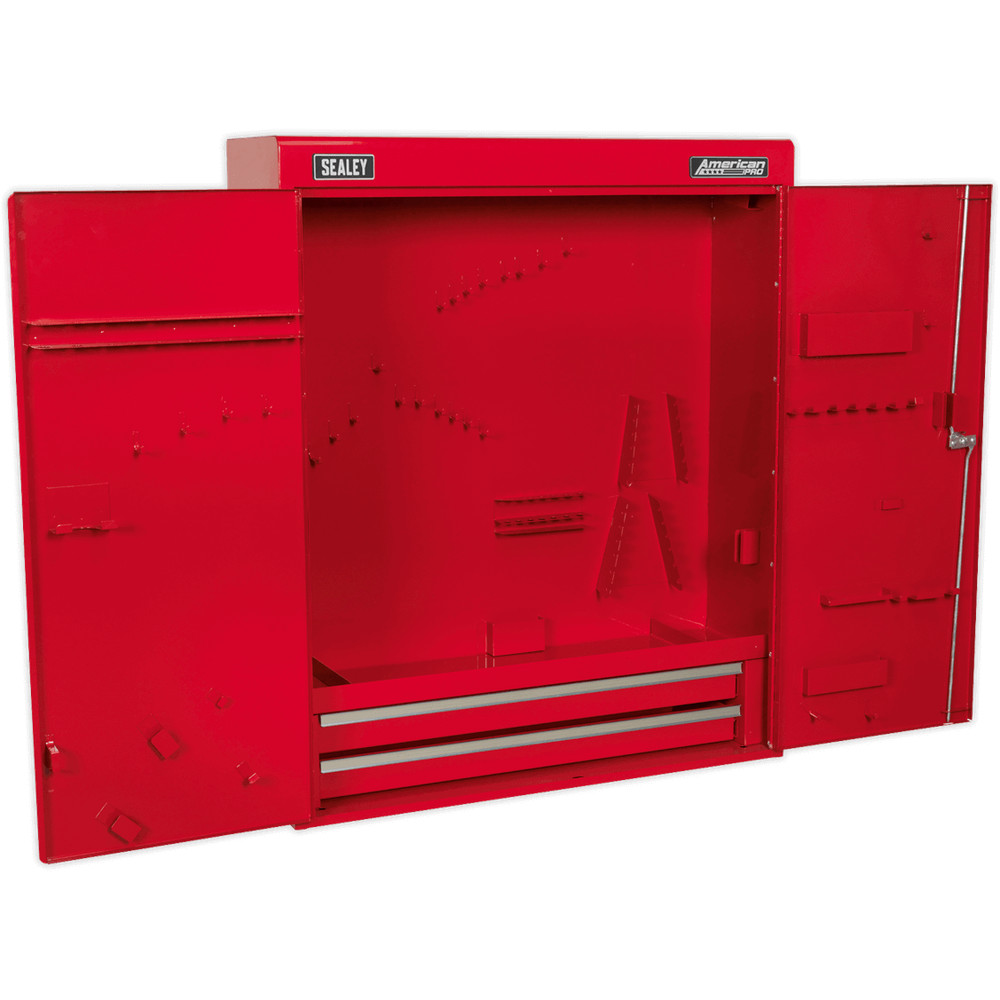 Sealey American Pro Wall Mounting 2 Drawer Tool Cabinet Red