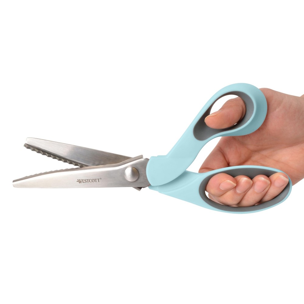 Pinking Shears for Fabric Cutting, 9.5" Titanium-Bonded ZigZag Edge, Soft Han...