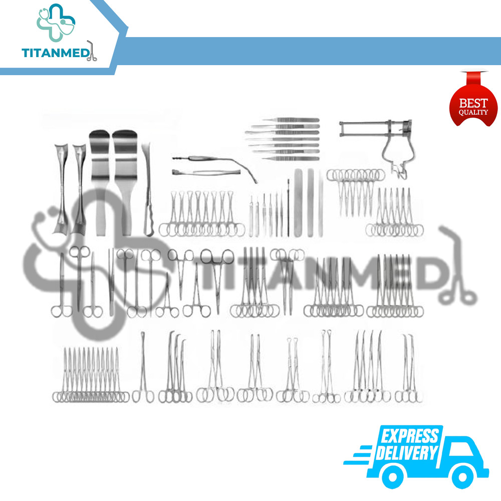 Basic 104 Pcs Laparotomy Instruments Set Stainless Steel Surgical German Grade