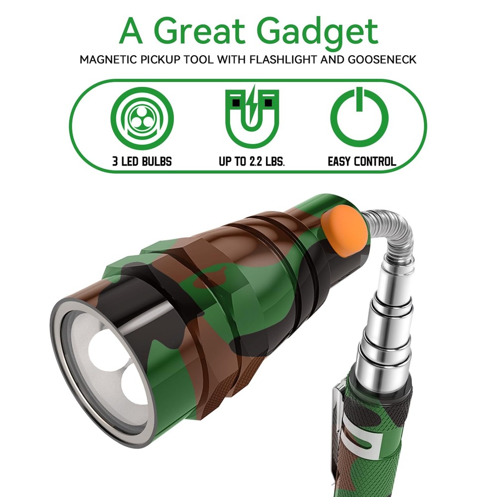 LED Magnetic Pickup Tools, Telescoping Magnetic Flashlights with Extendable M...