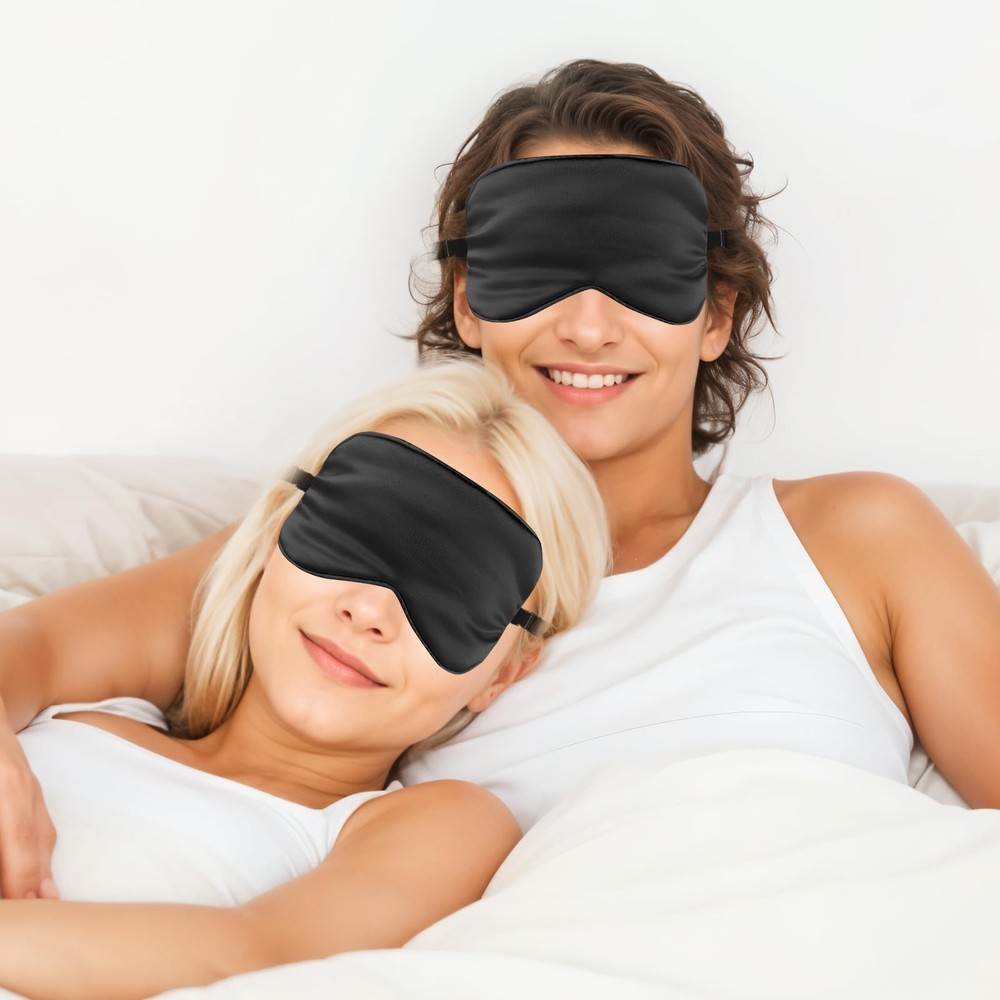 4 Pack Silky Sleep Mask Eye Covers Satin Blindfold with Adjustable Strap