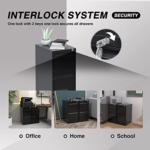 File Cabinet with Lock, Drawers